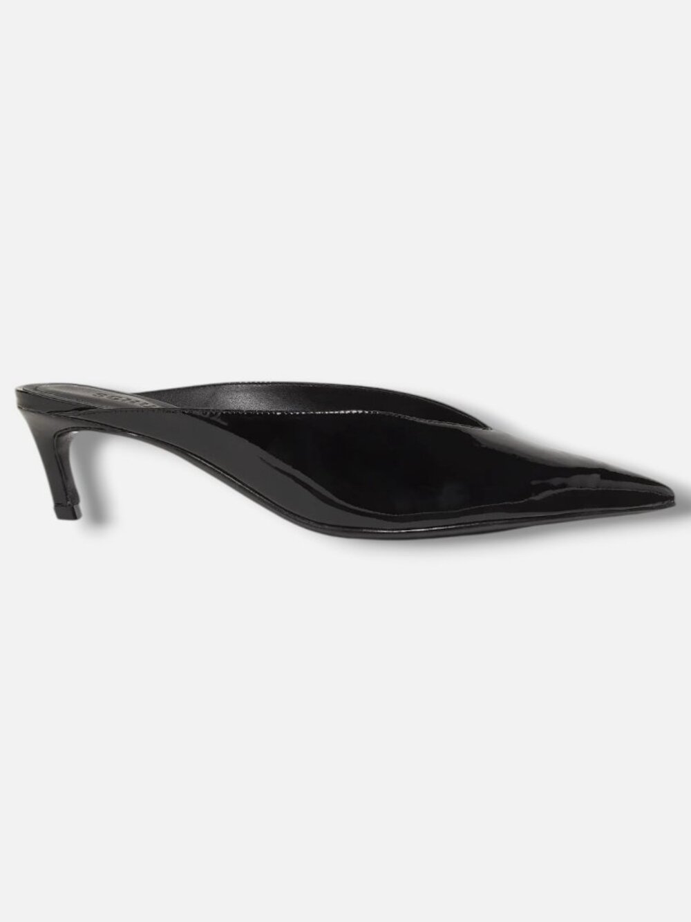 Schutz Women's Black Loren 60MM Patent Leather Mules Shoes Size 6B